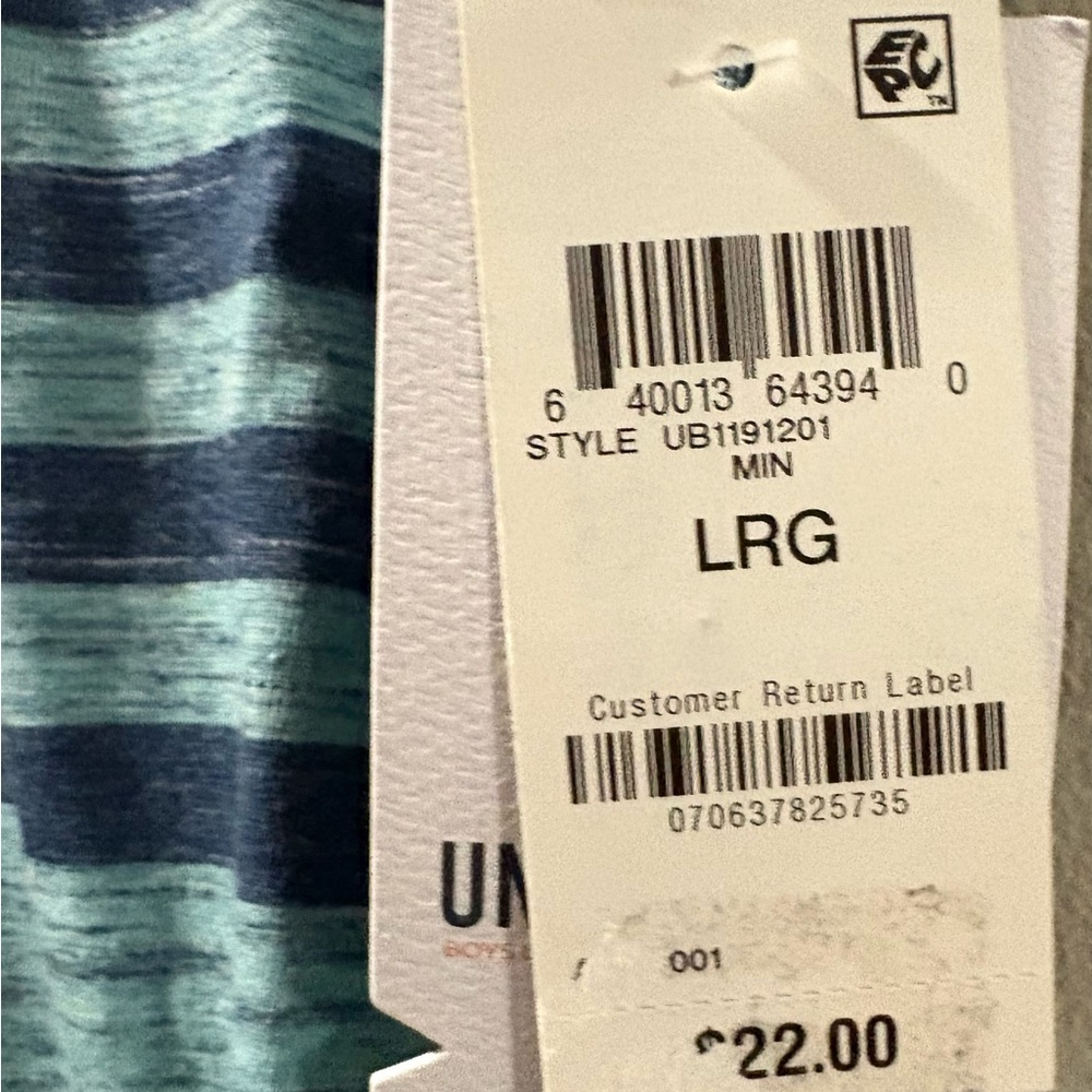 Boys Blue Striped Shirt w hood - Picture 3 of 4